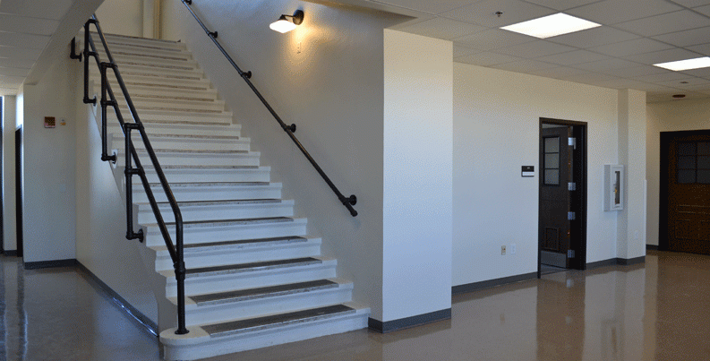 Interior stairwell of Building 76.