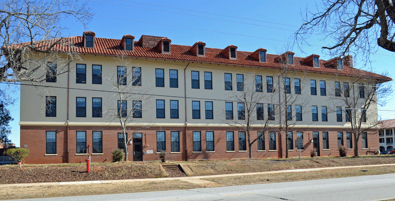 Rear view of Building 76. 